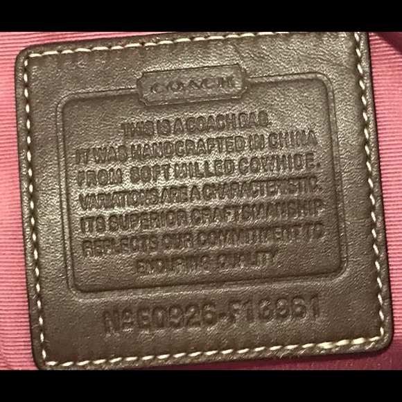 Coach brown with white stitching pebble leather turnlock/zip closure satchel - Picture 16 of 17